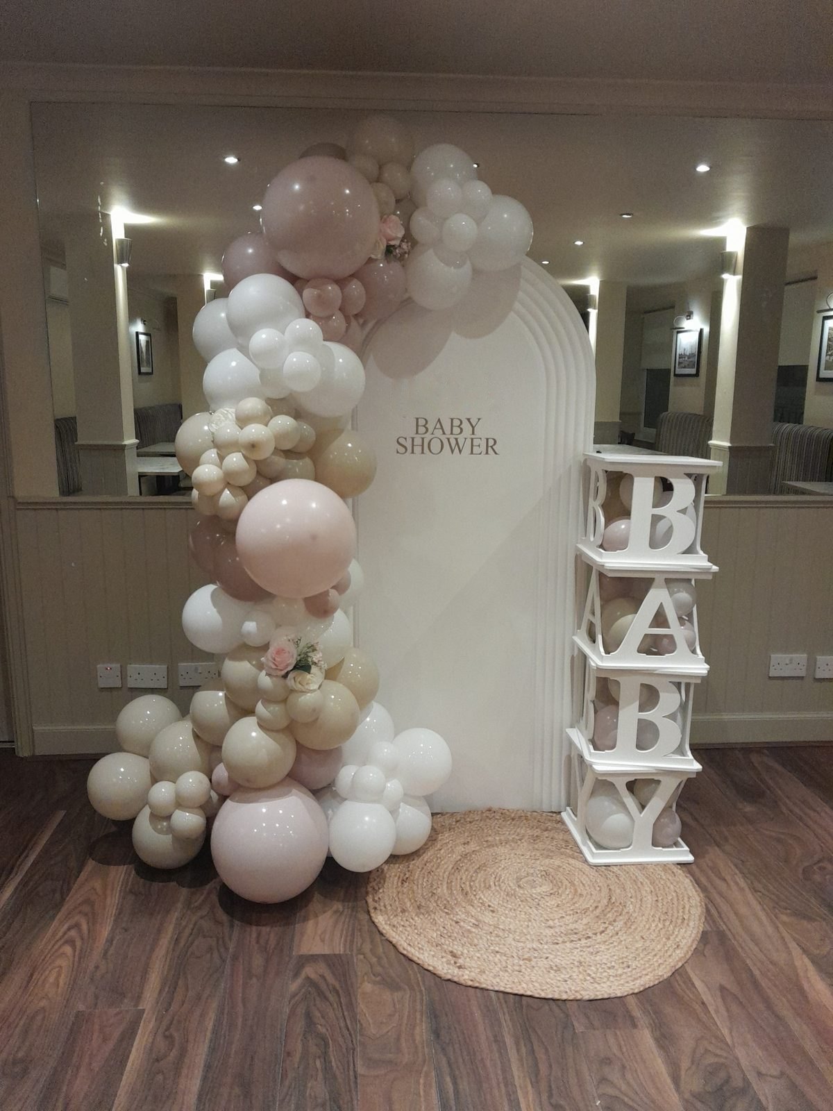 The function suite dressed for a baby shower at the Station Bar, Alloa