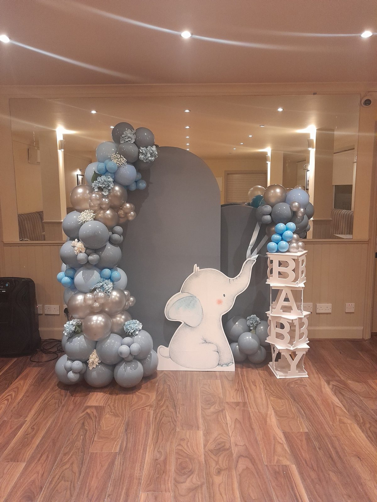 The function suite dressed for a baby shower, the Station Bar Alloa